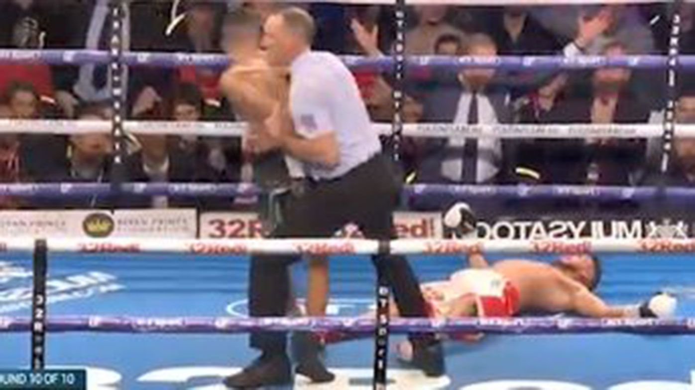 Boxing knockout after taunting